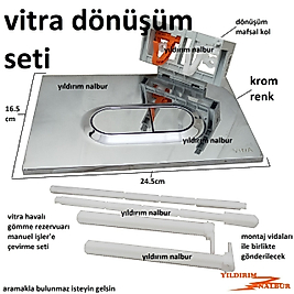VİTRA GÖMME REZERVUAR DÖNÜŞÜM SETİ BUTON VE MAFSAL TAKIM SET MANUEL DÖNÜŞÜM