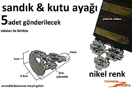 SANDIK AYAĞI NİKEL RENK ÇİÇEK MODEL KUTU AYAĞI KAVİSLİ 5 ADET KUTU BACAĞI KALİTE