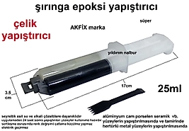 EPOKSİ ŞIRINGA ÇELİK YAPIŞTIRICI ÇİFT KARIŞIM HIZLI YAPIŞTIRICI SİYAH