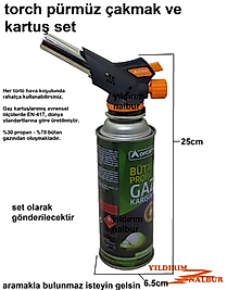 TORCH PÜRMÜZ ÇAKMAKLI VE KARTUŞLU SET MANGAL TUTUŞTURMA