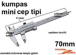 KUMPAS METAL 70MM MİNİ BOY CEP KUMPAS PROFESYONEL