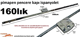 İSPANYOLET DIŞA AÇILIM PİMAPEN KAPI PENCERE KİLİDİ 160CM ÇOK GENİŞ GÖBEKLİ İSPANYOLET