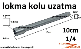LOKMA UZATMA KOLU 1/4 10 CM UZATMA ÇELİK UZATMA MİNİK