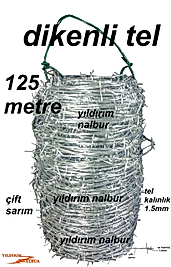 DİKENLİ TEL GALVENİZ 125 METRE KALİTELİ BAHÇE TELİ ÇİT TELİ