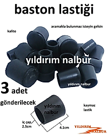 BASTON LASTİĞİ 25MM DUBLE DUBLE BÜYÜK BOY 3 ADET LASTİK KAYMAZ BORU TAPASI KALIN