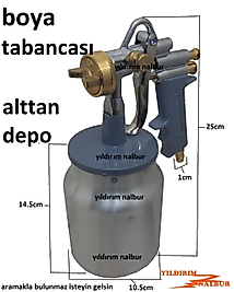 BOYA TABANCASI ALTTAN DEPOLU METAL PRİNÇ UÇLU OTO BOYA TABANCASI