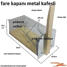 FARE KAPANI METAL KAFESLİ ÇİFT YAY KUŞ KAPANI ÇELİK TEL SERT YAY