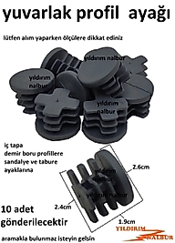 PROFİL AYAĞI SİYAH YUVARLAK MASA AYAĞI SANDALYE AYAK PLASTİK TAPA TABURE AYAK