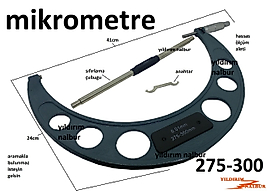 MİKROMETRE 275-300 HASSAS ÖLÇÜM KALİTE MİCROMETRE DUBLE DUBLE BOY