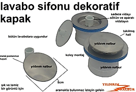 LAVABO SİFON TAPASI LAVABO GİDERİ KAPAK PASLANMAZ DEKORATİF KROM KAPAK