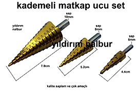 KADEMELİ MATKAP UCU SET KONİK MATKAP UCU HOBİ MATKAP SETİ