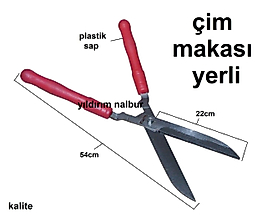 ÇİM MAKASI BUDAMA MAKASI OT BİÇME MAKASI YERLİ PLASTİK SAP ÇİM BİÇME MAKAS