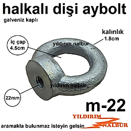 AYBOLT M22 HALKA CİVATA DİŞİ ÇEKME HALKASI MAPA BÜYÜK BOY ÇEKİ HALKASI METRİK 22
