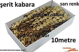 PAKET 10 METRE ŞERİT KABARA GOLD SARI BENEKLİ RENK RAPTİYE ÇİVİ KOLTUK ÇİVİSİ KUTU KENAR SÜSÜ
