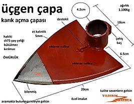 KIRMIZI ÜÇGEN ÇAPA HAKİKİ YAY ÇELİK KALIN SAĞLAM KARIK ÇAPASI DOMATES ÇAPASI ETLİ