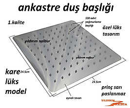 TEPE DUŞ YAĞMURLAMA BAŞLIĞI ANKASTRE DUŞ SÜZGECİ KAFASI KARE