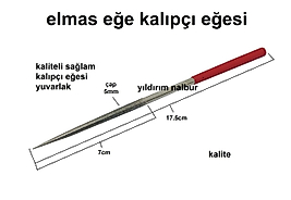 KALIPÇI ELMAS EĞE TORNACI EĞESİ YUVARLAK CAM ELMAS KALİTE KALIPÇI EĞESİ