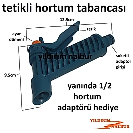 BAHÇE SULAMA PLAST HORTUM TABANCASI FİSKİYESİ TETİKLİ AYARLI ÇİÇEK SULAMA