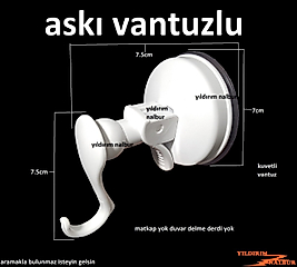 VANTUZLU BANYO HAVLU MUTFAK BEZ ASKISI KUVETLİ YAPIŞMA ELBİSE BORNOZ ASKISI