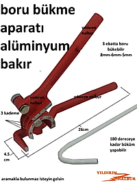 BAKIR BORU BÜKME APARATI LÜMİNYUM ÇUBUK BÜKME 180 DERECE KIVIRMA