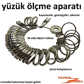 MALAFA KUYUMCU YÜZÜK ÖLÇÜM APARATI GÜMÜŞÇÜ YÜZÜK ÖLÇME ALETİ