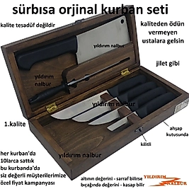 SÜRBISA KURBAN SETİ SÜRMENE BIÇAK 6 PARÇA KURBAN BIÇAĞI BÜYÜK BOY
