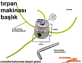 TIRPAN MİSİNASI KAFA TIRPAN MAKİNA KAFASI M10 OT BİÇME OT BİÇME BAŞLIK
