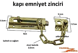 ÇELİK KAPI EMNİYET ZİNCİRİ KALİTELİ SARI RENK ZİNCİRLİ KELEPÇE