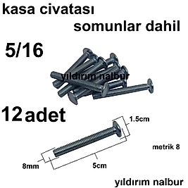 KASA CİVATASI 8X50 12 ADET SOMUNLAR DAHİL KASA BAĞLANTI CİVATA