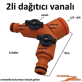 MUSLUK HORTUM BAĞLAMA APARATI 2Lİ DAĞITICI EKONOMİK MODEL VANALI PLASTİK BAHÇE ÇATAL APARAT