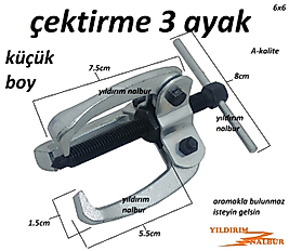 ÇEKTİRME 3 AYAKLI KÜÇÜK BOY 60X60 ÜÇ KOLLU ÇEKME KUVETLİ KASNAK ÇEKTİRME KOPARMA ALETİ