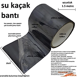 SU KAÇAK BANTI 1.5 MT ÇAMUR BANT SİYAH TAMİR BANTI SU SIZDIRMAZLIK BANTI BORU YAMASI KUVETLİ YAPIŞKA