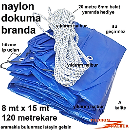120 METRE NAYLON DOKUMA BRANDA ÇADIR BRANDA 20 MT HALAT HEDİYE