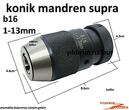 MANDREN SUPRA B16 ELLE SIKMALI KONİK MANDREN KALİTELİ 1-16 SAĞLAM