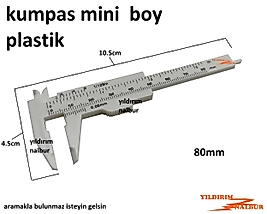 MİNİ CEP TİPİ KUMPAS 100 PLASTİK BEYAZ KUMPAS ÖLÇÜ ALETİ CEP