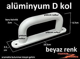 MOBİLYA KULP ALÜMİNYUM D KOL ÇEKME KOLU PİMAPEN BEYAZ KAHVE ANTRASİT METALİK GRİ KAPI KOLU