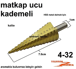 KADEMELİ MATKAP UCU 4MM X 3.2MM KONİK MATKAP UCU HOBİ MATKAP SETİ