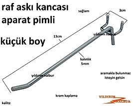 RAF ASKISI GEÇMELİ RAF KANCASI KÜÇÜK BOY RAF DEMİRİ DELİKLİ RAF