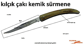 KEMİK SÜRMENE KILÇIK ÇAKISI İNCE KESKİN ZARİF DOĞAL KEMİK