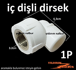 32MM PPRC PLASTİK İÇ DİŞLİ DİRSEK İÇTEN DİŞLİ DİRSEK 1P