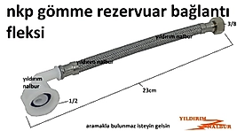 NKP GÖMME REZERVUAR BAĞLANTI FLEKSİ PLASTİK KAFA 1/2 SPRAL BAĞLANTI HORTUMU