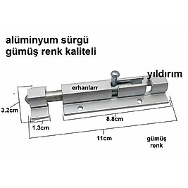 ALÜMİNYUM KAPI SÜRGÜSÜ METALİK RENK 1.KALİTE