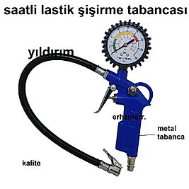 LASTİK ŞİŞİRME TABACASI SAATLİ TEKERLEK HAVA BASMA APARATI METAL