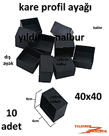 MASA AYAĞI 40x40 BÜYÜK SİYAH PROFİL AYAĞI PLASTİK KARE TİP SEHPA AYAK