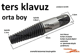 KLAVUZ TERS DİŞ AÇMA KILAVUZU ORTA BOY TESİSATÇI KLAVUZ UZATMA SÖKME CİVATA