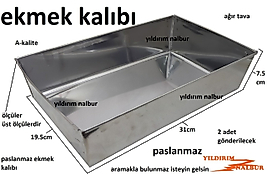 2 ADET EKMEK TAVASI 19X31 PASLANMAZ KROM FIRIN TAVA TRABZON EKMEK BÜYÜK BOY FIRIN TAVASI