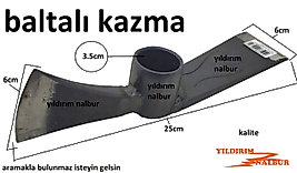 BALTALI KAZMA ÇELİK NACAK VE KAZMA KAMP BALTASI