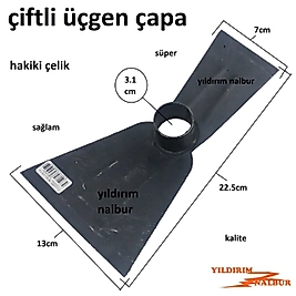 BAHÇE ÇAPASI ÇİFTLİ ÜÇGEN DOMATES ÇAPA ÇELİK TOPRAK KAZMA TARLA ÇAPASI