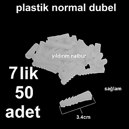 PLASTİK DUBEL 7LİK 50 ADET BETON DUBELİ