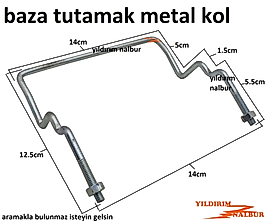 BAZA METAL TUTAMAK KOL BAZA TUTMA ÇEKME KOLU SİYAH PLASTİK